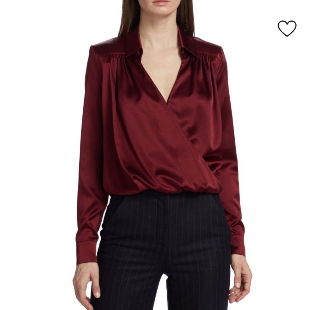 VERONICA BEARD
Rozik Surplice Silk Blend Top- Size 8 - Color: Maroon